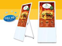 Digital Signage: itworx-pro GmbH präsentiert den digitalen Kundenstopper DKS43 von LionDATA - Bewegtbild auf dem A-Frame