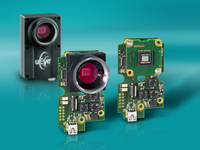USB-Industriekamera mit abgewinkeltem Objektivflansch als Board-Level-Lösung für OEMs