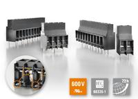Weidmüller OMNIMATE Power - LL 6.35 PCB terminals: unrestricted use up to 600 V as per UL-1059 approval in 6.35-mm pitch