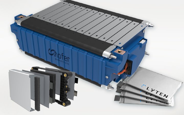 Im Auftrag von Lyten entwickelte hofer powertrain ein neues Batteriemodul mit Lithium-Schwefel-Zellen