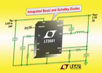 36V, 2A(IOUT), 2.8MHz Step-Down DC/DC Converter with Integrated Boost & Schottky Diode Offers Quiescent Current of Only 50uA