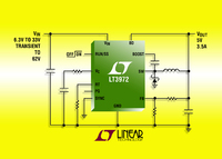 33VIN, 3.5A(IOUT), 2.4MHz Step-Down DC/DC Converter Draws Only 75uA of Quiescent Current & Withstands 62V Transients
