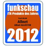Funkschau Leser zeichnen den ALLNET ALL0315N W-LAN Access Point zum Produkt des Jahres in der Kategorie „Professional W-LAN“ aus
