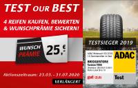 Bridgestone Endverbraucheraktion "TEST OUR BEST" 2020