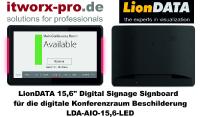Digital Signage: itworx-pro GmbH – LionDATA 15,6 Zoll Digital Signage Signboards für die digitale Konferenzraum Beschilderung