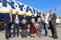 Ryanair feiert ersten Meilenstein am Flughafen Nürnberg: 150.000 Passagiere in sechs Monaten