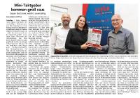 Auch in der regionalen Zeitung gibt es Neuigkeiten von Geyer electronic