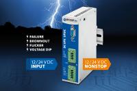 Maintenance-free DC UPS modules for DIN rail mounting protect against power failure, brownout and flicker