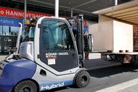 STILL Hybridstapler Mietflotte im harten Messeeinsatz