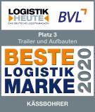 Kässbohrer hat den 3. Platz bei Beste Logistik Marke 2020 eingenommen