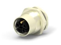 TE Connectivity erweitert sein M12-Portfolio um L-kodierte Power-Steckverbinder für Leiterplatten/Schalttafeln