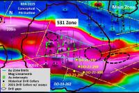 Maple Gold reports multiple high-grade, visible-gold-bearing intercepts from the 531 zone at the Douay Gold Project