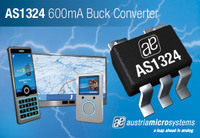 austriamicrosystems' new AS1324 DC-DC buck converter supplies 600mA for low output voltages