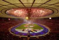 dlp motive verantwortlich für Bühnenkonstruktion bei der Stadion-Gala des Internationalen Deutschen Turnfestes in Berliner Olympiastadion