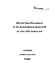 „Was der Maschinenbauer in der Automatisierungstechnik 2011 ändern will“ – neue Quest Studie