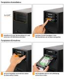 ICY DOCK flexiDOCK MB830SP-B - Trägerloser 3x 3,5 Zoll SATA/SAS Festplatten-Wechselrahmen