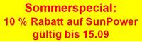 Photovoltaik: SunPower-10 % Rabatt zum Sommerspecial