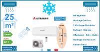 MITSUBISHI HEAVY Klimaanlage Set SRK 25 ZS-W Wandgerät + SRC 25 ZS-W R32 - 2,5 KW für 1 Zimmer mit 25 m²