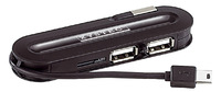 Xystec USB2.0-Hub mit 2 Ports, microSD-Cardreader & Mini-USB
