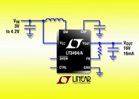Rauscharmer Micropower-Aufwärts-Gleichspannungswandler mit integrierten Schottky-Dioden im 3mm x 2mm großen DFN-Gehäuse