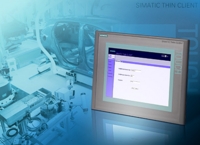 Compact thin clients for human machine interfacing in a client-server structure