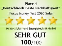 iKratos „Wir leben Solar“ - „Deutschlands Beste Nachhaltigkeit“ im Bereich Solartechnik