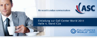 ASC ist Sponsor der Call Center World 2011
