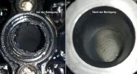 Stark verkrustet - IROsoft Cleantech reinigt Zylinderkopf und Ventile in eingebautem Zustand bei einem BMW X3