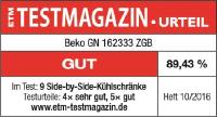 Gesamturteil "Gut": Beko Side-by-Side Kühl-/Gefrierkombination punktet bei ETM Testmagazin