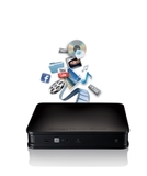 "Iomega TV with Boxee" bringt alles auf den Fernseher: Internet, eigene Videos, Bilder und Musikdateien