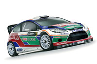 Team BP Ford Abu Dhabi enthülltdie Lackierung des Fiesta RS WRCfür die Rallye-WM-Saison 2011