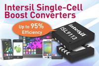 Intersil's New Single-Cell Boost Converters Provide Industry-Leading Power Density and Efficiency for Battery-Powered Applications