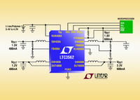 I2C Controlled 4-Output Synchronous Step-Down DC/DC Converter Fits 2 x 600mA & 2 x 400mA Independent Converter in 3mm x 3mm QFN
