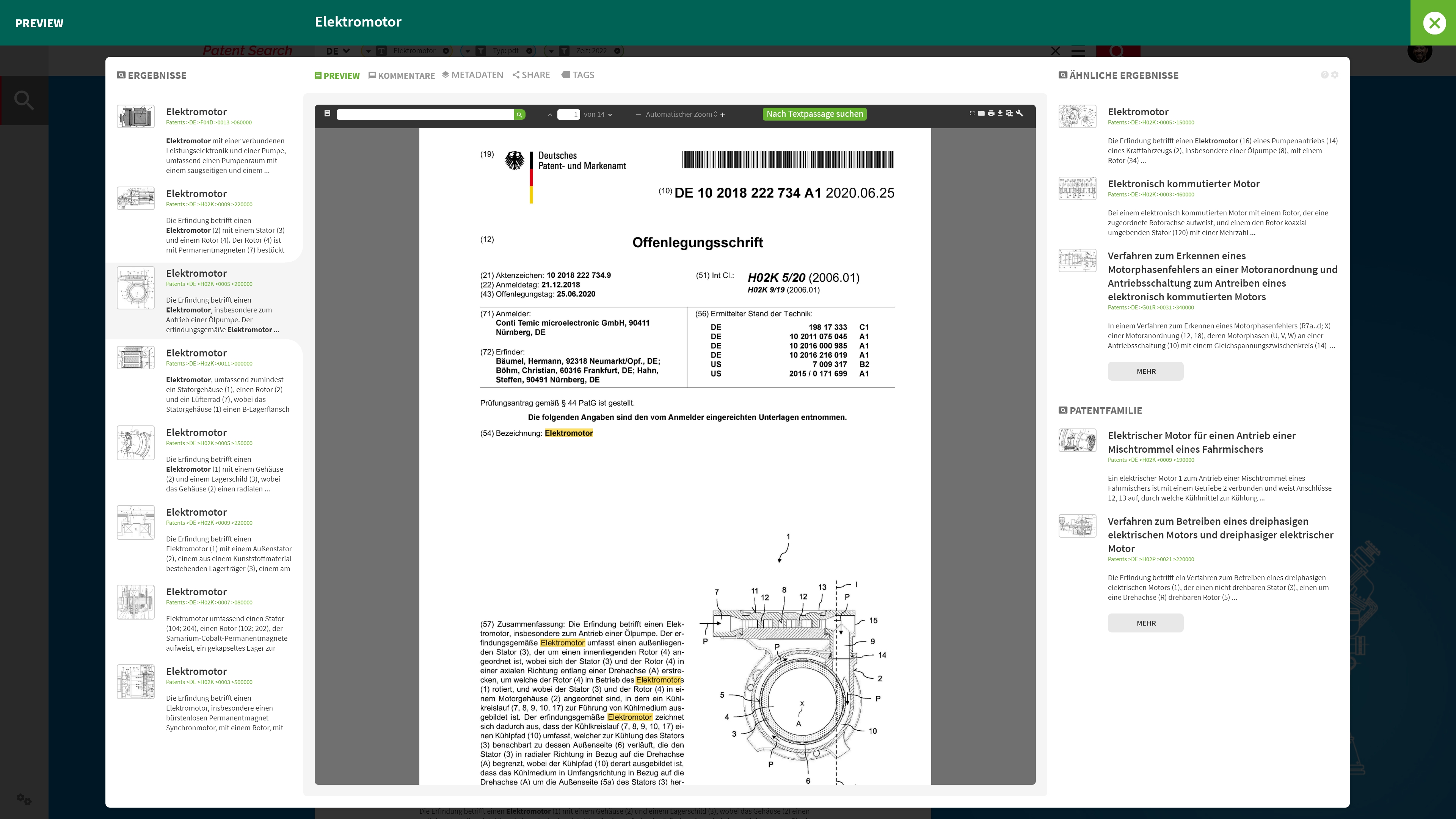 Neuartige Patentsuche Mit K Nstlicher Intelligenz Interface Projects   Patent Search Document Preview 