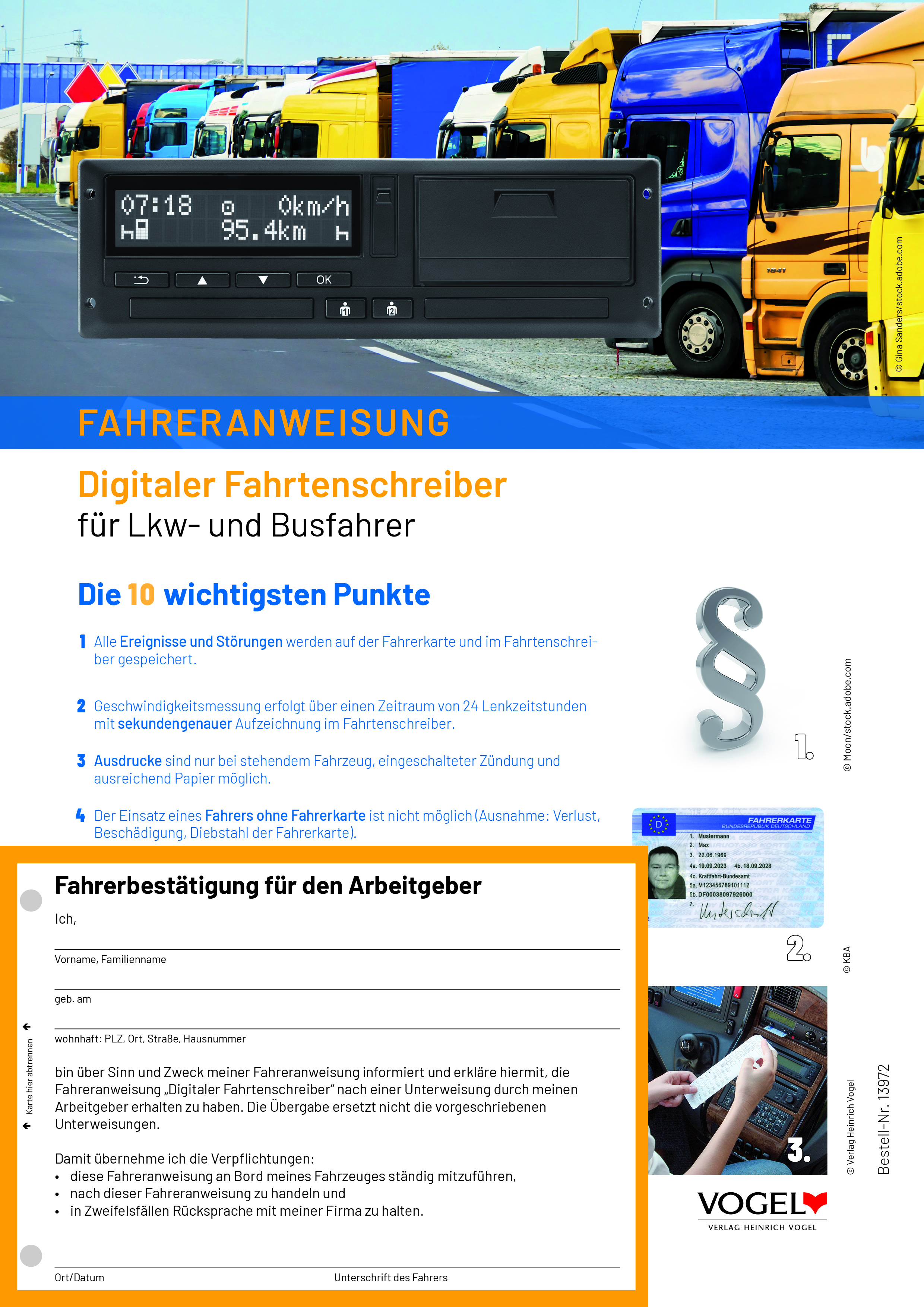 Neue Auflage: Fahreranweisung Digitaler Fahrtenschreiber für Lkw- und ...