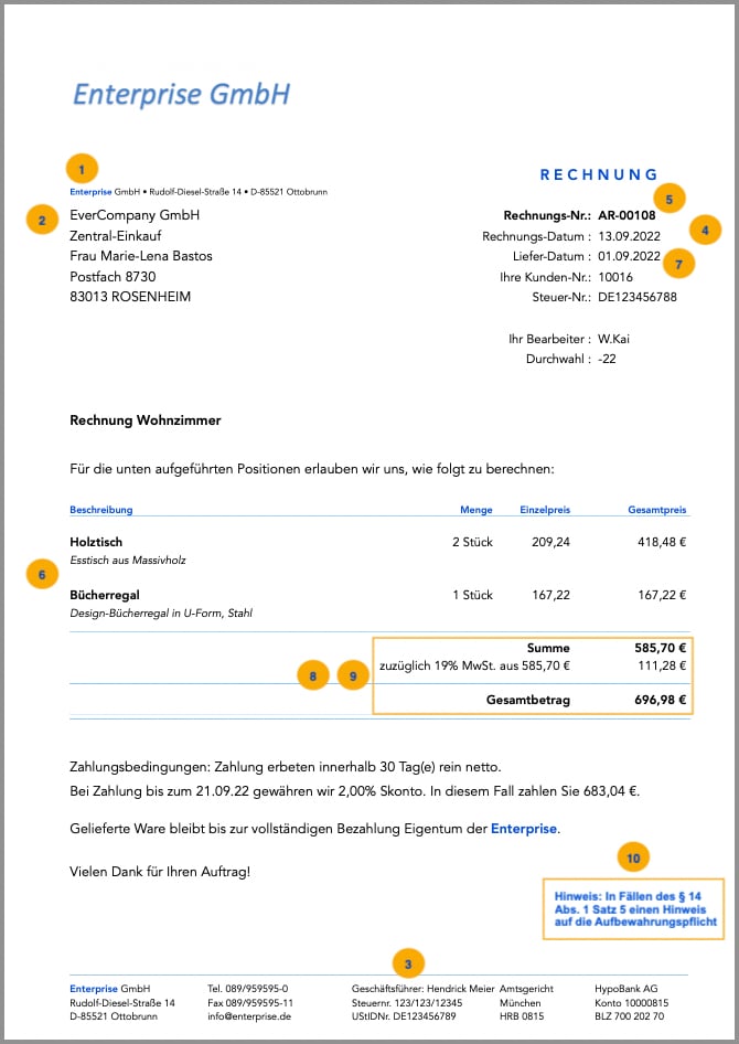 Korrekte Rechnungsstellung – Welche Angaben Sind Erforderlich?, TOPIX ...
