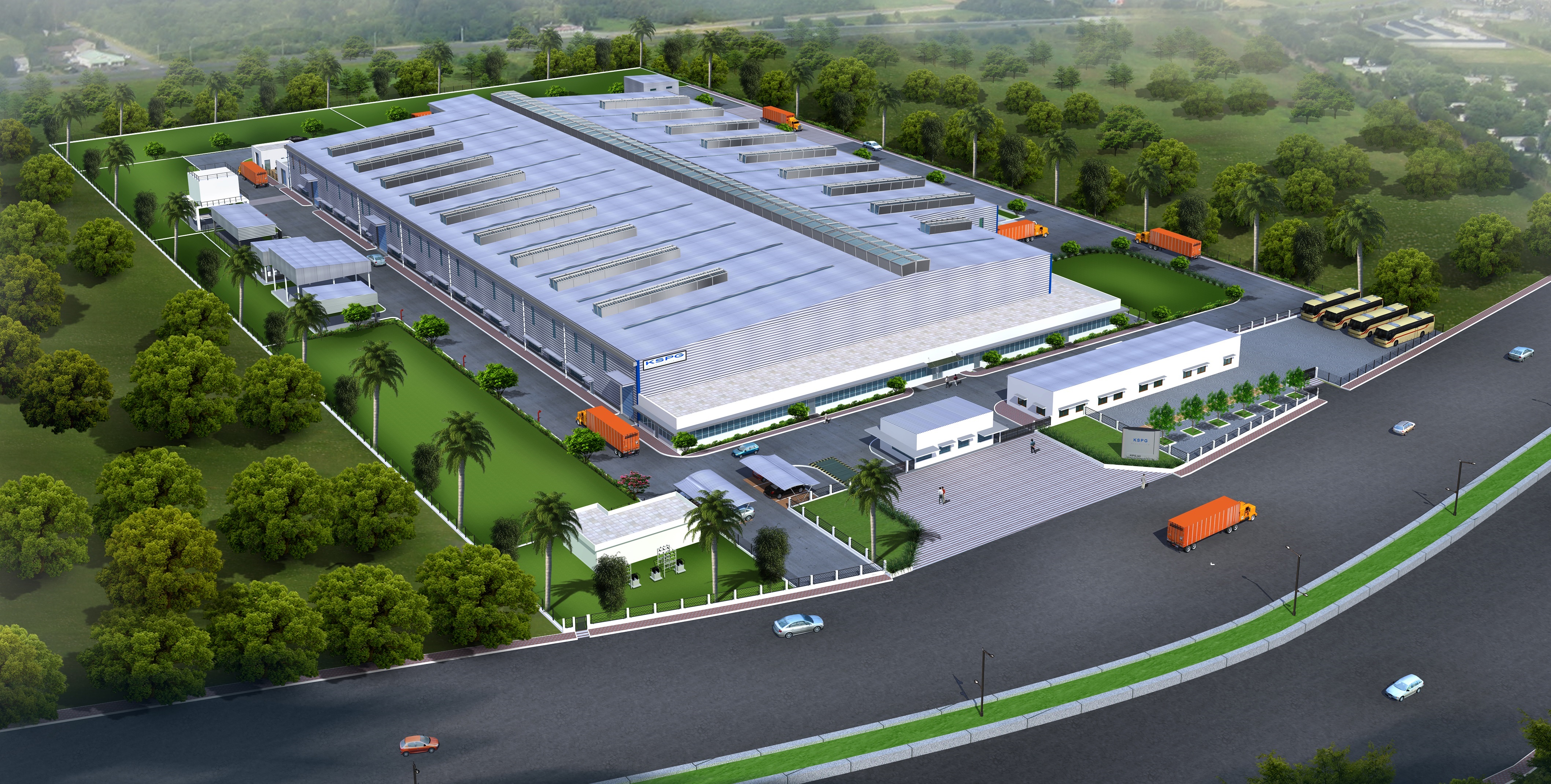 New factory building under construction in Supa, India, Rheinmetall