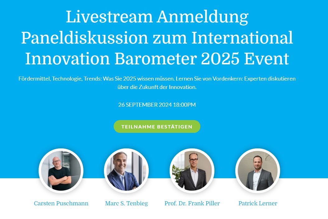 Livestream Anmeldung Paneldiskussion zum International Innovation