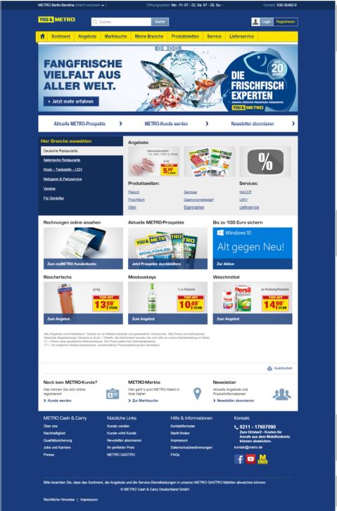 METRO Cash & Carry Deutschland launcht optimierte Webseite mit Sitecore
