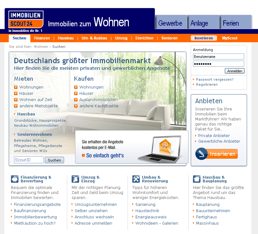 ImmobilienScout24 präsentiert sich mit neuer Startseite, Immobilien Scout GmbH, Story PresseBox