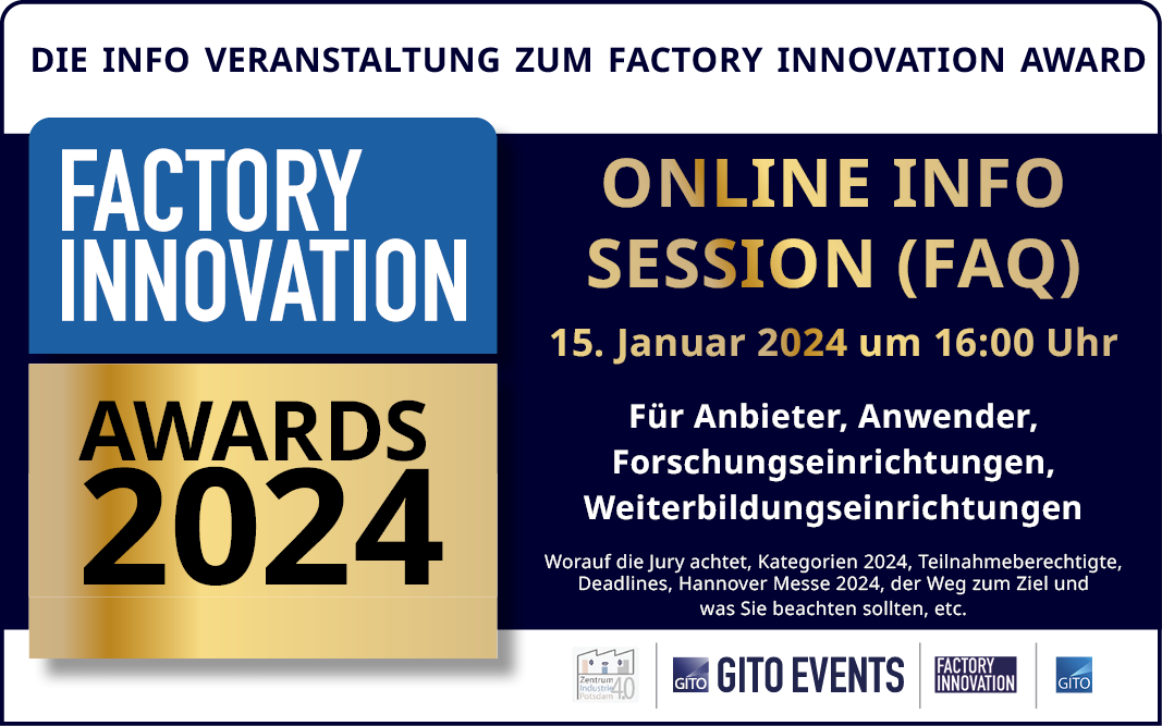 Online InfoSession Factory Innovation Awards 2024 15.01.2024