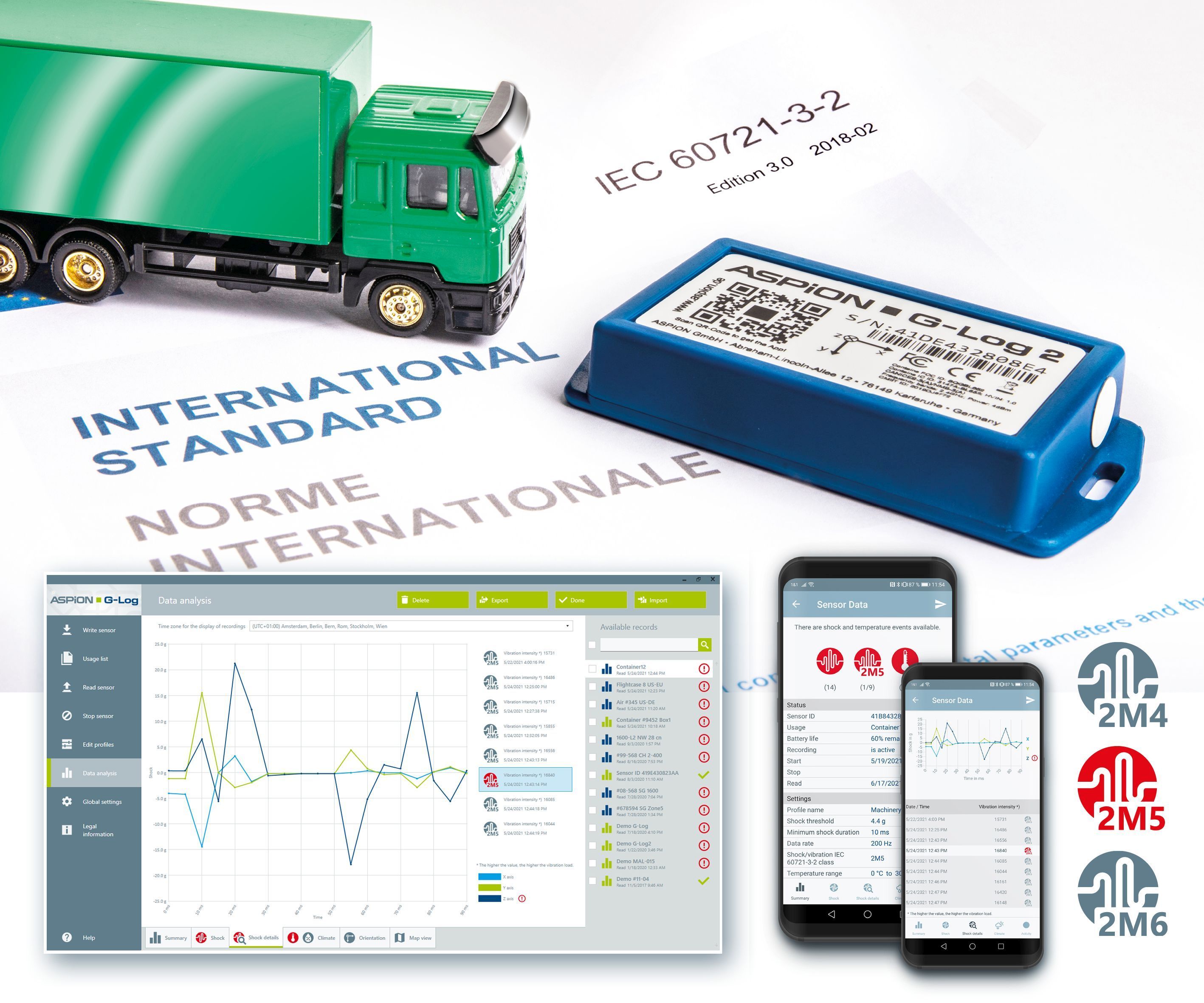 The first data logger to monitor the shipment of goods in accordance with the IEC standard