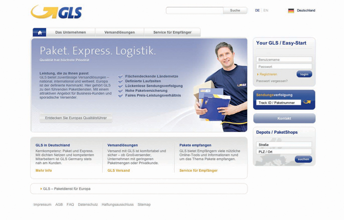 GLS startet neues WebPortal, General Logistics Systems Germany GmbH