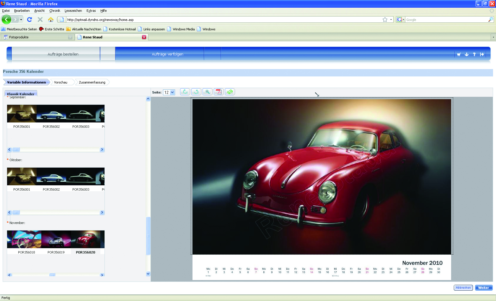 Individueller Porsche-356-Kalender, SPT GmbH & Co. OHG, Story - PresseBox