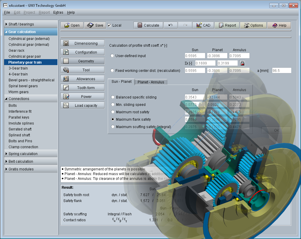 Extended Calculation of Gear Stages, GWJ Technology GmbH