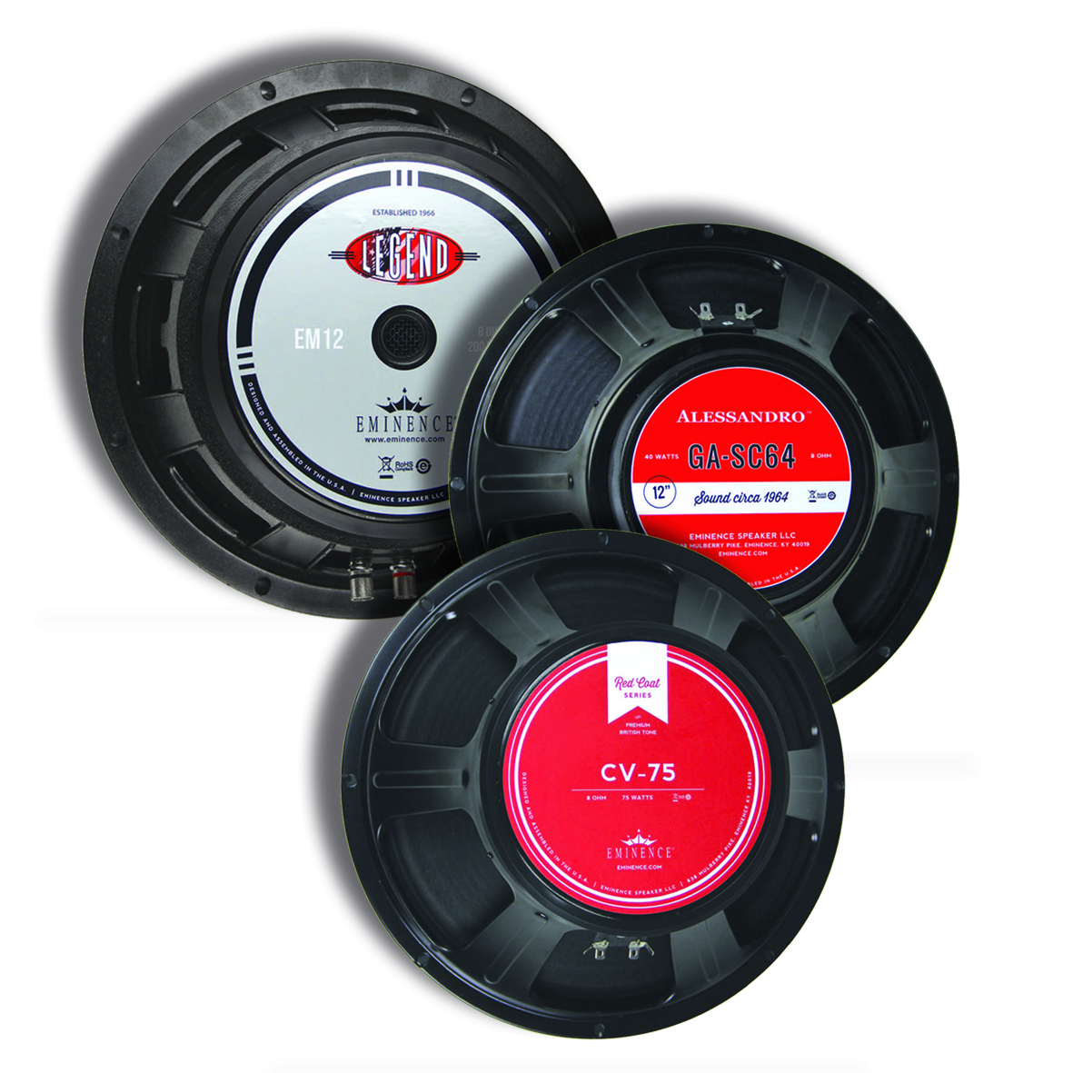 The Other Half Three New Eminence Guitar Speakers, Adam Hall GmbH