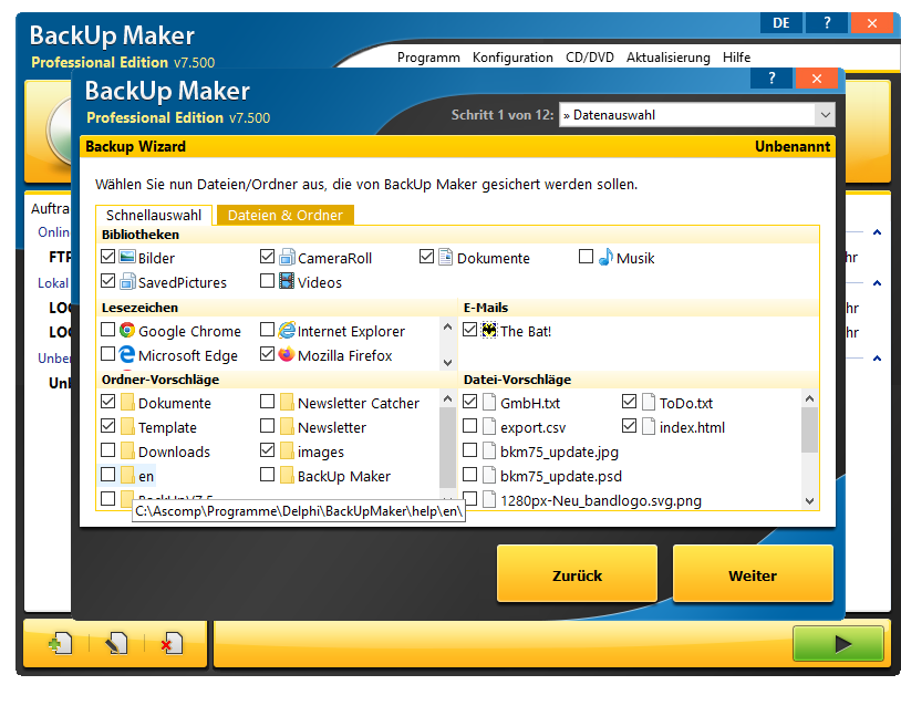 download the new ASCOMP BackUp Maker Professional 8.202