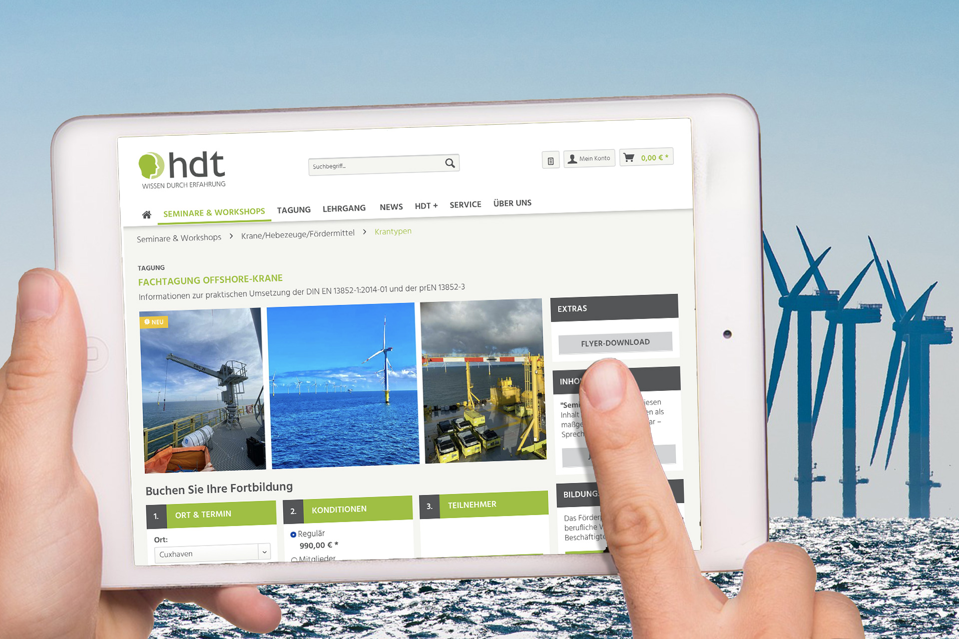 HDT-Fachtagung Offshore-Krane: Fundamente für eine sichere Energiewende ? Ein Vorbericht