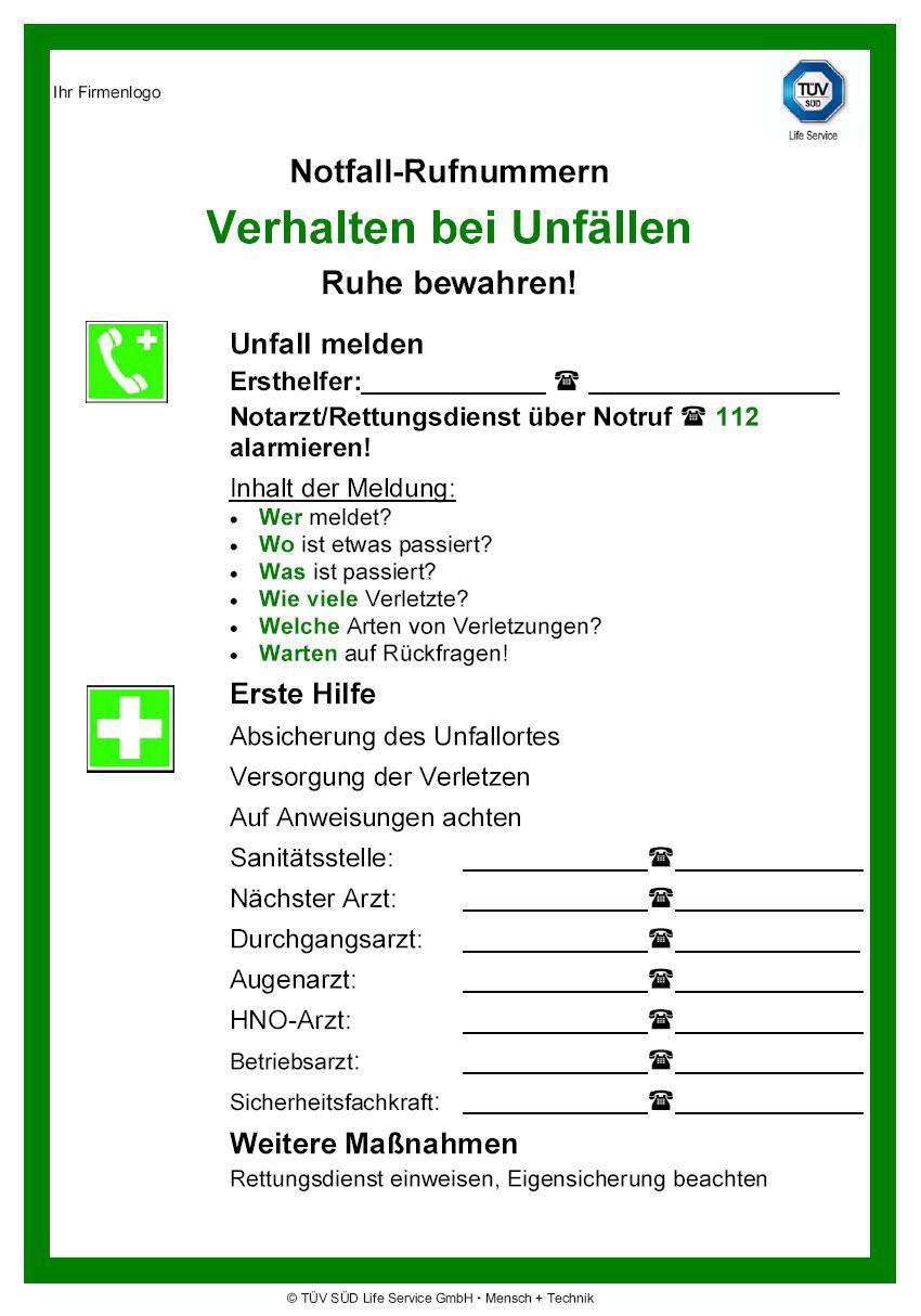 Notfall Am Arbeitsplatz Mehr Sicherheit Durch Gezielte Vorkehrungen Tuv Sud Ag Pressemitteilung Pressebox