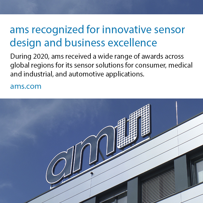 ams awarded IoT Wearables Innovation of the Year; rounds off year of